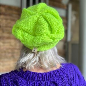 Hand knitted hat and gloves set